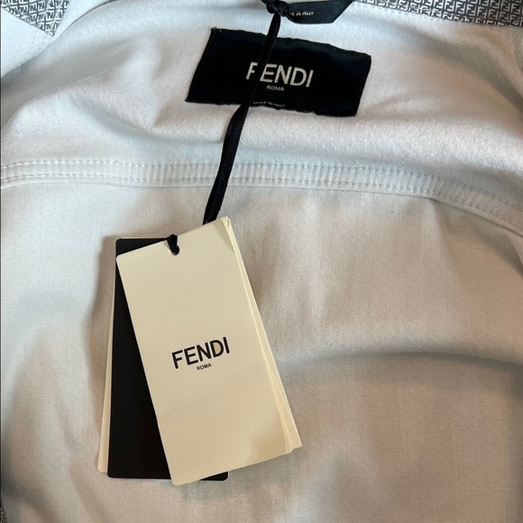 Fendi Signature Logo Shirt Jacket Gray - Picture 11 of 14